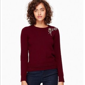 Kate Spade embellished brooch sweater on pointe